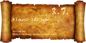 Klausz Tünde névjegykártya