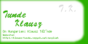 tunde klausz business card